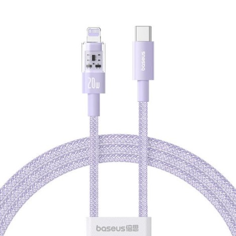 Cáp sạc nhanh Baseus Gem USB-C to Lightning 20W dài 1m P10373001511-00 Nebula Purple
