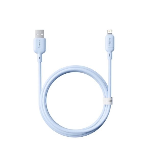 Cáp sạc nhanh OS-Baseus Silky USB to Lightning 2.4A dài 1m Galaxy Blue P10377702313-00