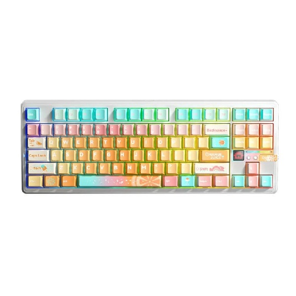 Bàn Phím Cơ Gaming 3 Mode AULA F87 PRO V2 Màu Orange Juice - Meteor Ice Cream Switch (2667)