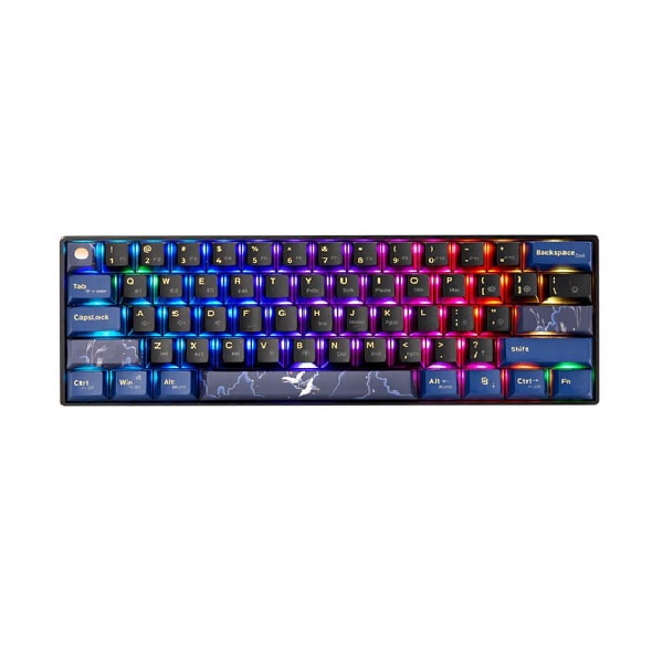 Bàn phím cơ không dây Dual Mode Newmen GM610-Pro Red Switch - Hạc vũ ánh trăng (Xanh đen)
