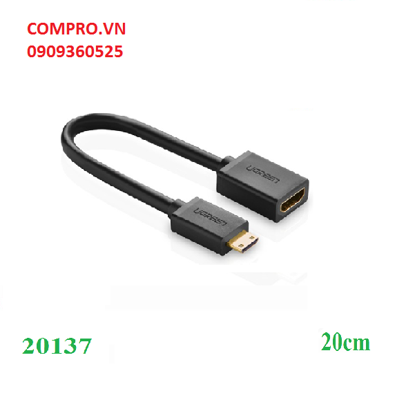  Cáp nối dài mini HDMI to HDMI dài 20cm Ugreen UG20137 20137