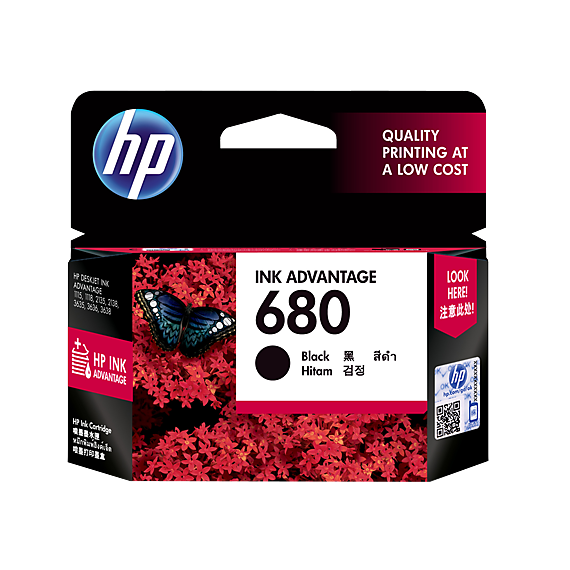 Mực in Phun màu HP 680 Black (F6V27AA) - Màu đen - Dùng cho máy in HP 2135, HP 3635, HP 3835, HP 4535