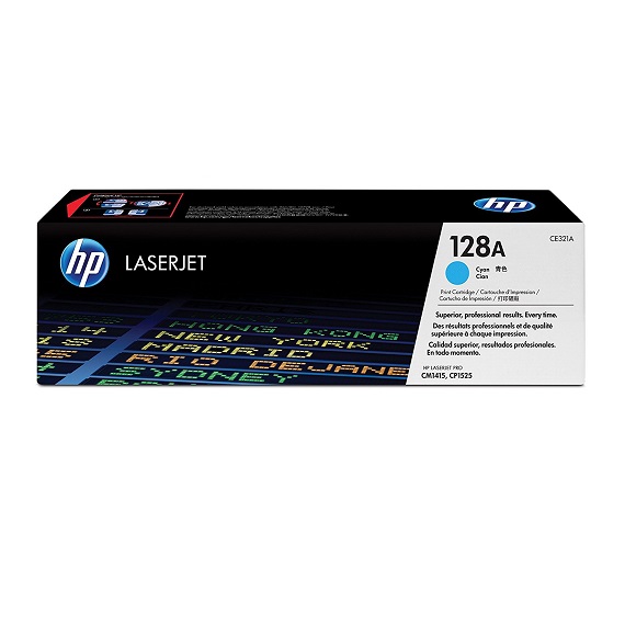 Mực in chính hãng HP 128A (CE321A) màu xanh dùng cho máy HP CP 1525 / CM 1415