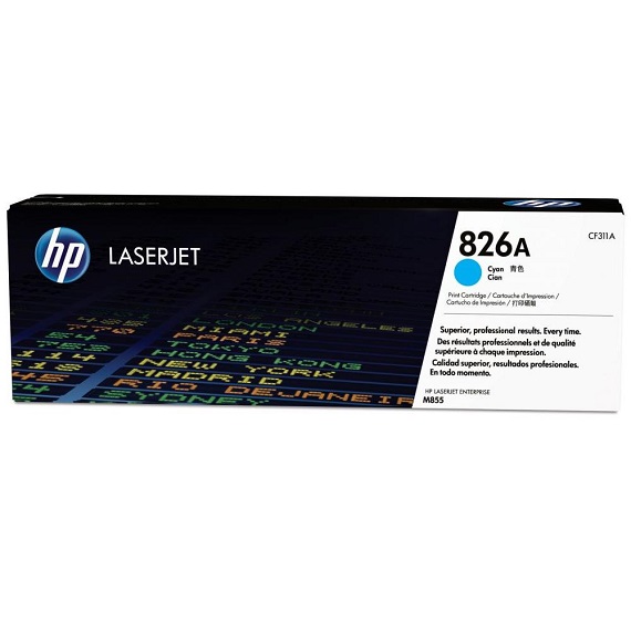 Mực in HP 826A (CF311A) màu xanh dùng cho máy in Laser màu HP M855DN, M855X, M855XH