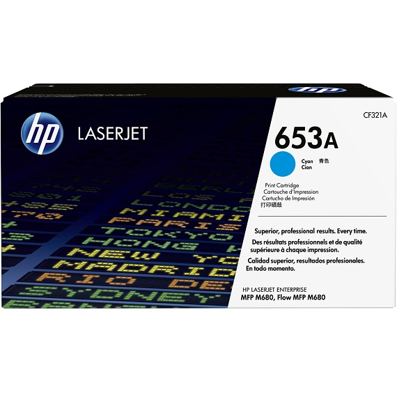 Mực in HP 653A (CF321A) màu xanh dùng cho máy in Laser màu HP M680, M651