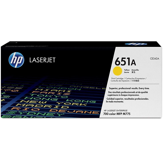 Mực in HP 651A (CE342A) màu vàng dùng cho máy HP Laserjet 700 Color MFP M775