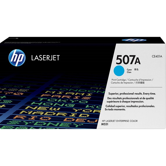 Mực in HP 507A (CE401A) màu xanh dùng cho máy HP LaserJet Ent 500 - M551N / 551DN / 551XH