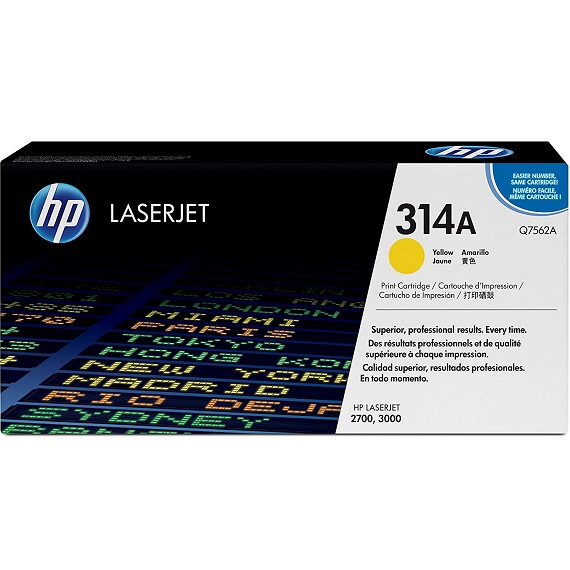 Mực in HP 314A (Q7562A) màu vàng dùng cho máy in HP Laser màu 2700 / 3000