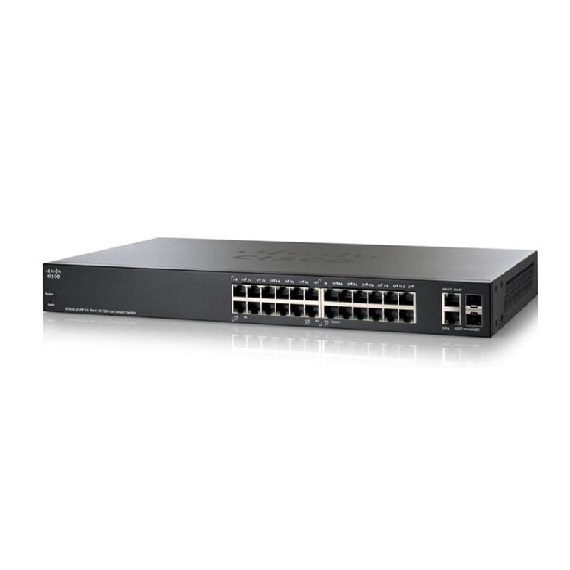 Thiết Bị Mạng chuyển mạch Cisco SF220-24P-K9-EU 24-Port 10/100 PoE Smart Switch