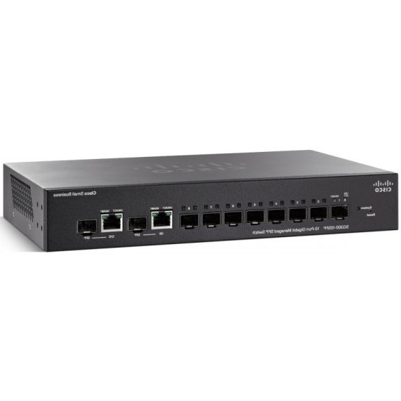 Switch Cisco SG350-10MP-K9 8 10/100/1000 ports with 128W power budget, 2 combo mini-GBIC ports