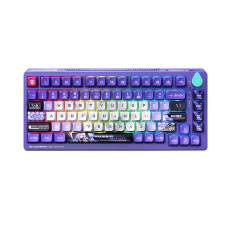 Bàn phím Gaming cơ không dây Machenike K600T-B82 Tím Trắng GR Green Switch