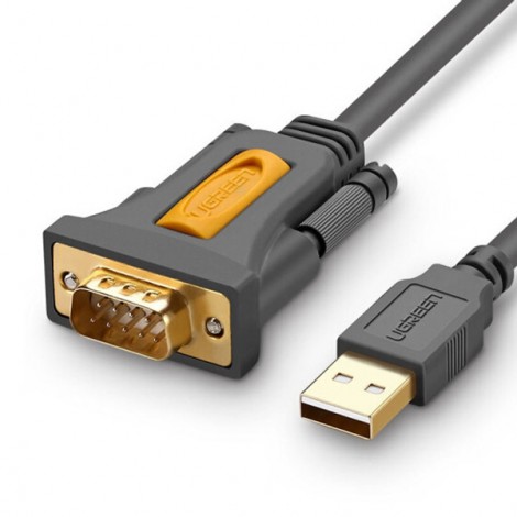 Cáp chuyển đổi USB 2.0 to COM RS232 1M Ugreen 20210 Chip PL2303GT hỗ trợ Windows  11