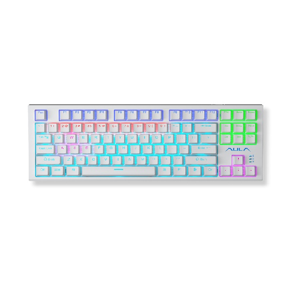 Bàn phím cơ gaming AULA F3032 (màu trắng/ Brown switch/ Hotswap)