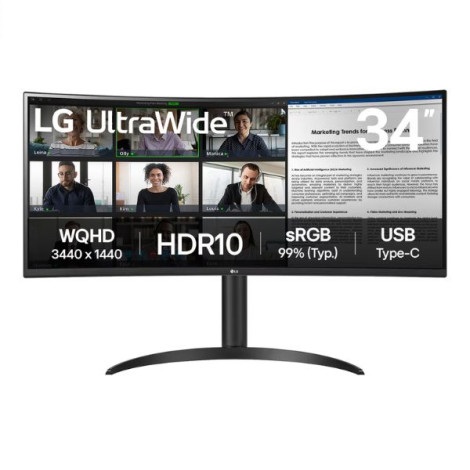 Màn hình LCD LG UltraWide 34WR55QK-B.ATV (34 inch/ 3440 x 1440/ 240 cd/m2/ 5ms/ 100Hz/ Curved)