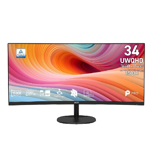 Màn hình LCD MSI PRO MP341CQ E12 (34 inch/ 3440 x 1440/ 300 cd/m2/ 1ms/ 120Hz/ 2W x 2 Speakers/ Curved)
