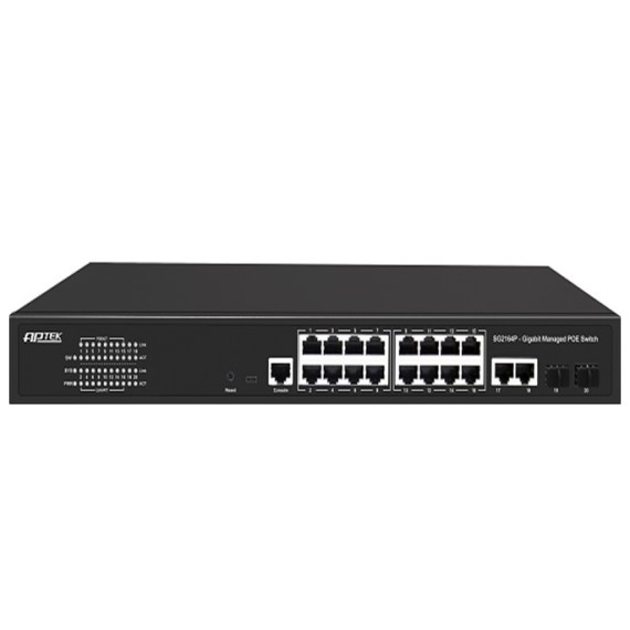 SWITCH 16 PORT POE L2 MANAGED GIGABIT APTEK SG2164P