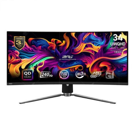 Màn hình LCD MSI MPG 341CQPX QD-OLED (34 inch/ 3440 x 1440/ 250 cd/m2/ 0.03ms/ 240Hz/ Curved)