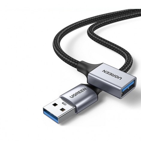 Cáp USB 3.0 nối dài 2m Ugreen 10497, vỏ nhôm dây dù, tốc độ 5Gbps