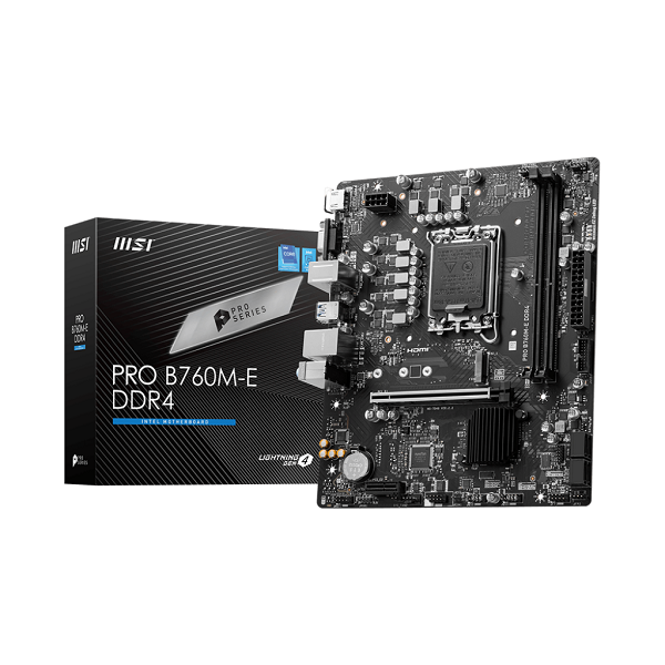 Mainboard MSI Pro B760M-E DDR4 (2 x DDR4/ 64 GB/ LGA 1700/ Micro ATX)