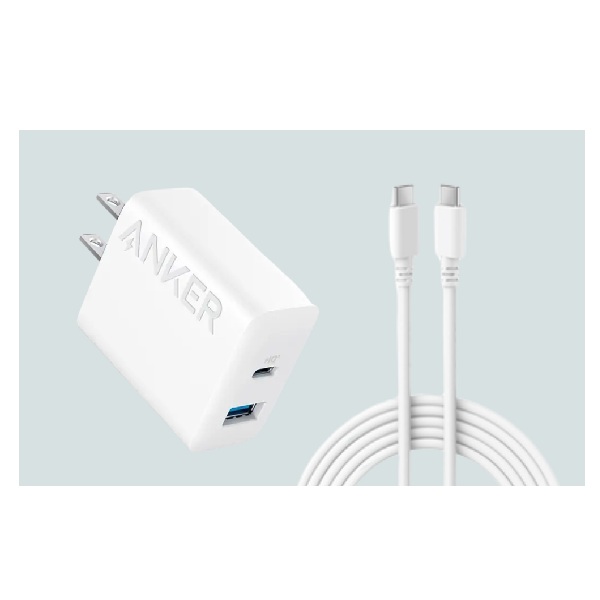 Combo Củ Sạc Nhanh 1C+1A Kèm Cáp C to C ANKER B2348 20W B2348J21 (AKB2348-WH) - White