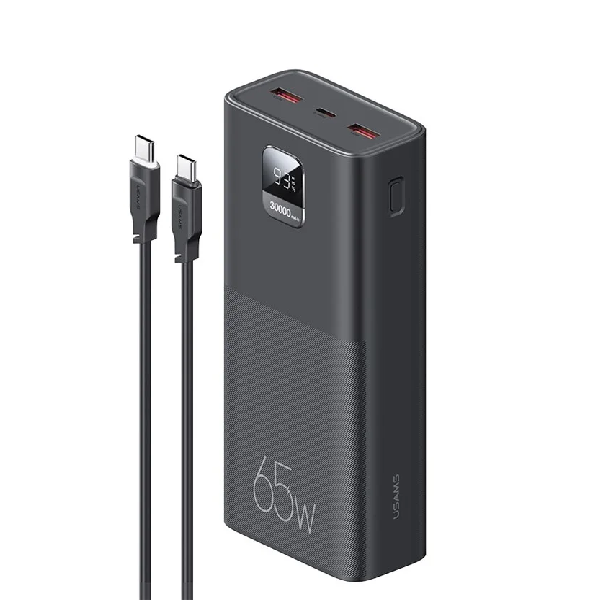 Sạc dự phòng USAMS AT Fast Charging Set Yattu Series US-CD185 PB68 65W 30000mAh Black (ATXLOGTC01)