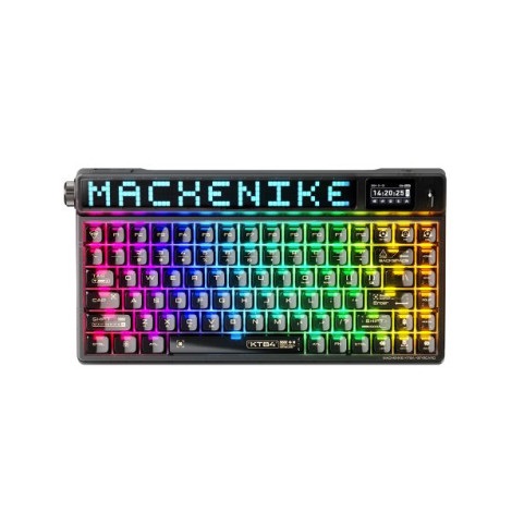 Bàn phím Gaming cơ không dây Machenike KT84-B84W Smart Screen Tri-mode Black Gateron North Pole 2.0 Yellow Switch