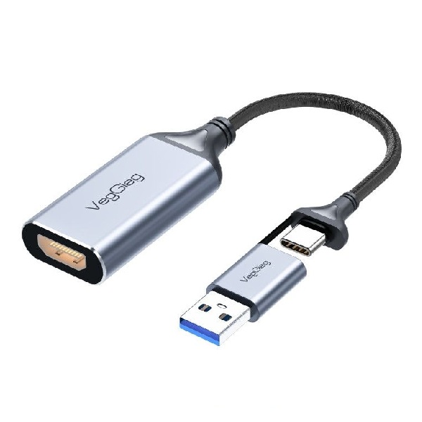 Cáp ghi hình HDMI to USB 3.0 và USB-C VegGieg V-Z632