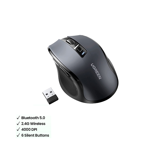 Chuột văn phòng không dây Bluetooth 5.0 và Wireless 2.4G Ugreen 15508