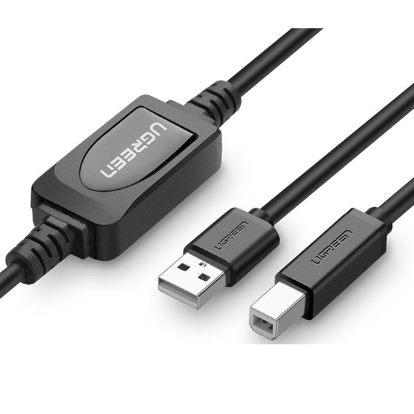 Cáp máy in USB 10m Ugreen 10374 có IC khuếch đại chính hãng