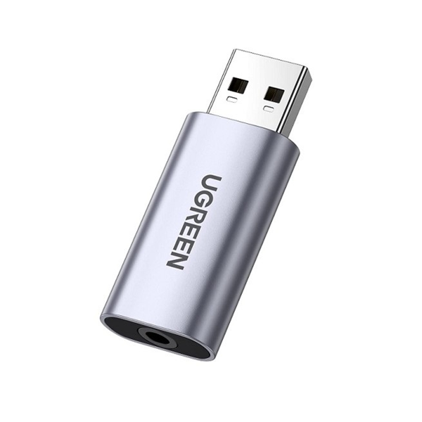 Card sound USB 2.0 to 3.5mm TRRS Mic & Loa Ugreen 80864 cao cấp (Vỏ nhôm)