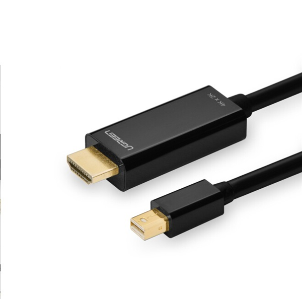 Ugreen 20848 1.5M màu Đen Cáp chuyển đổi Mini DP sang HDMI hỗ trợ phân phải 4K x 2K