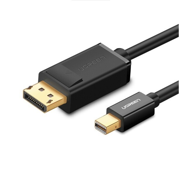 Ugreen 10477 1.5M Màu Đen Cáp chuyển đổi Mini DP sang DisplayPort hỗ trợ phân giải 4K x 2K