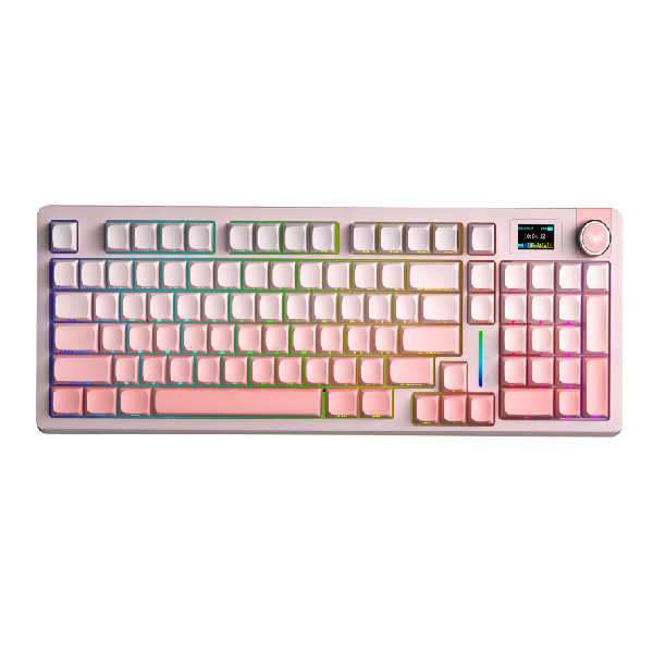 Bàn phím cơ gaming AULA S98 PRO (Hồng gradient/ Flower field switch/ Pin 5000mAh)