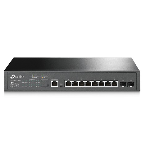 Thiết bị mạng Tplink T2500G-10MPS 8-Port Gigabit L2 Managed PoE+ Switch with 2 SFP Slots