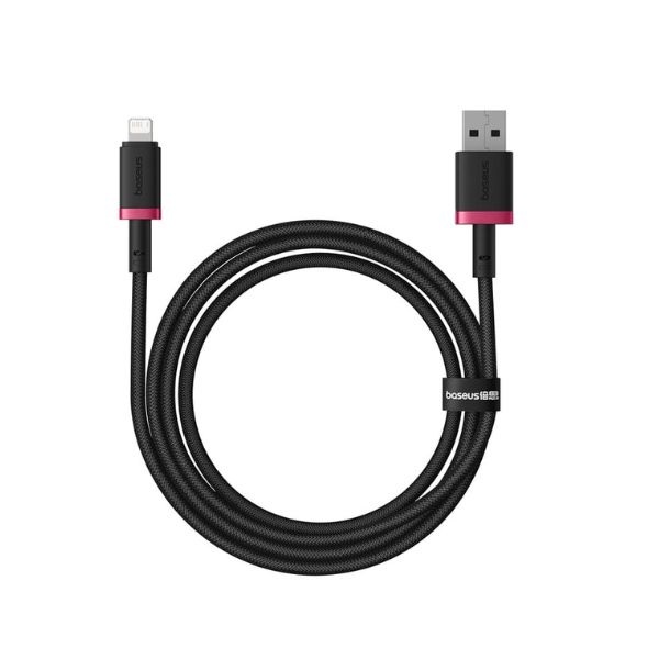 Cáp sạc nhanh Baseus Dura USB to Lightning 2.4A dài 1m Red + Black LVE094-IP-1RD